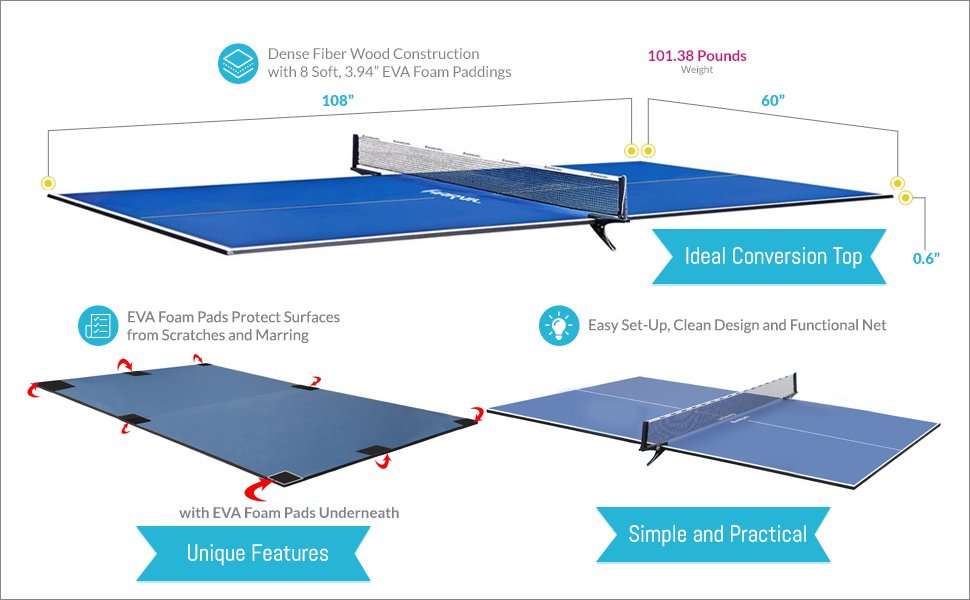 harvil full size table tennis conversion top image